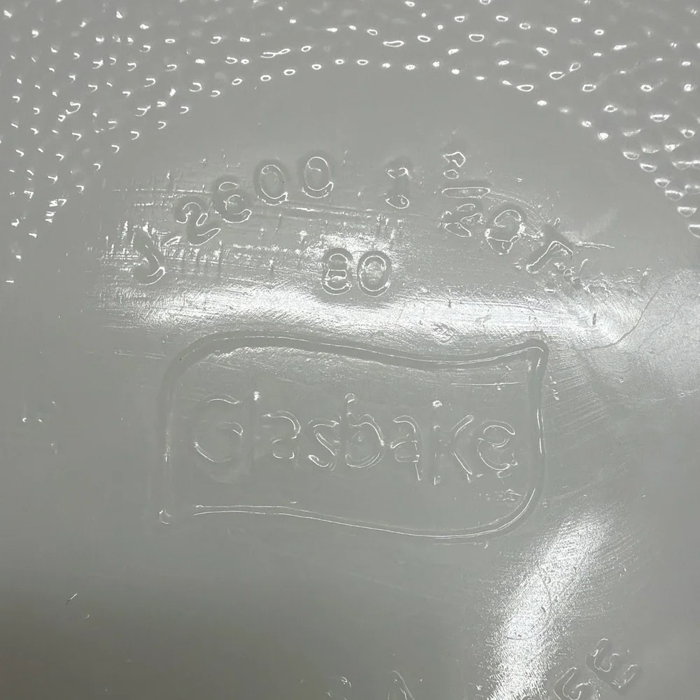 Glasbake Green Daisy W/Lid Casserole Dish 1.5 Qt Milk Glass J-2600
